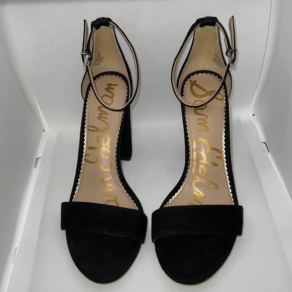Sam Edelman Yaro black suede ankle strap Block Heels sandals women’s Sz 9 1/2 - Picture 7 of 13
